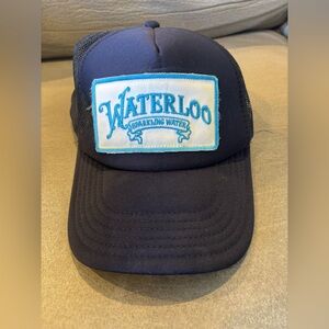 Waterloo Sparkling Water Mesh Snapback Trucker Hat Cap Blue Retro